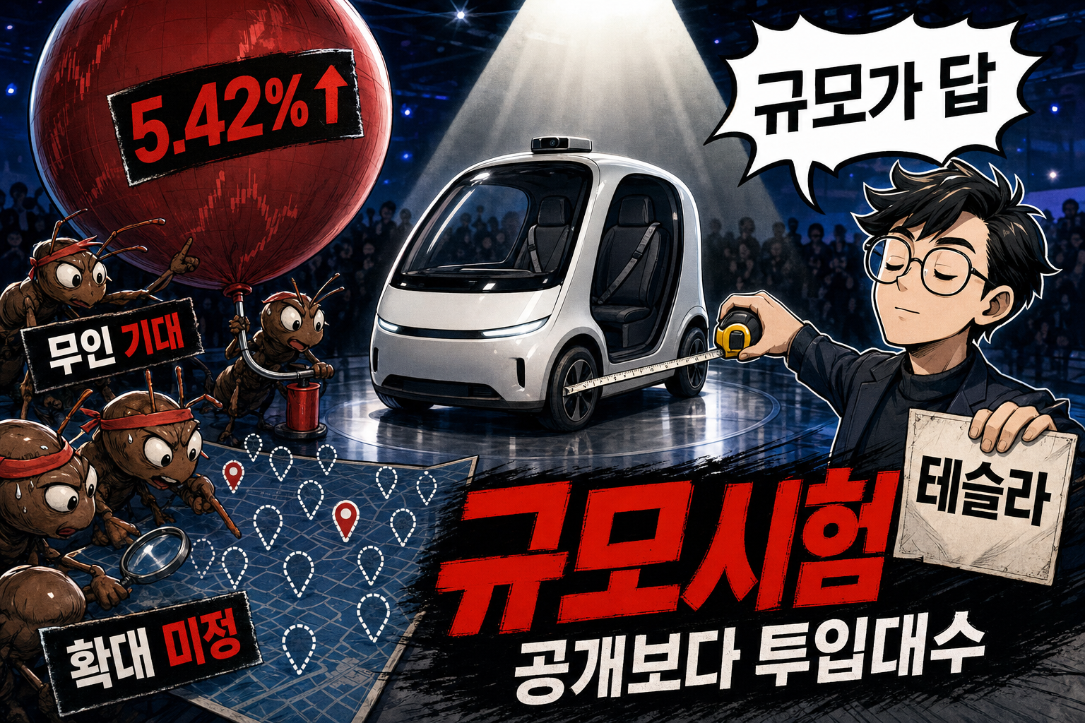 사이버캡 기대와 규모 의문 풍자